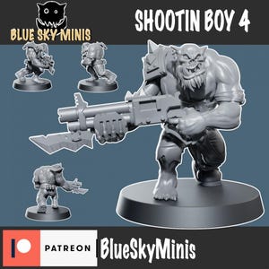 Shootin Boys Squad - Orc Squad - 16k Resin - Blue Sky Minis - Orcs / Tabletop / Wargaming / Grimdark image 6