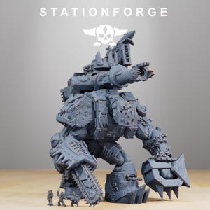 Orks Orkaz Mega Steppa | Station Forge 16k Resin Miniatures | 28mm 32mm Tabletop Wargaming | Unpainted image 3