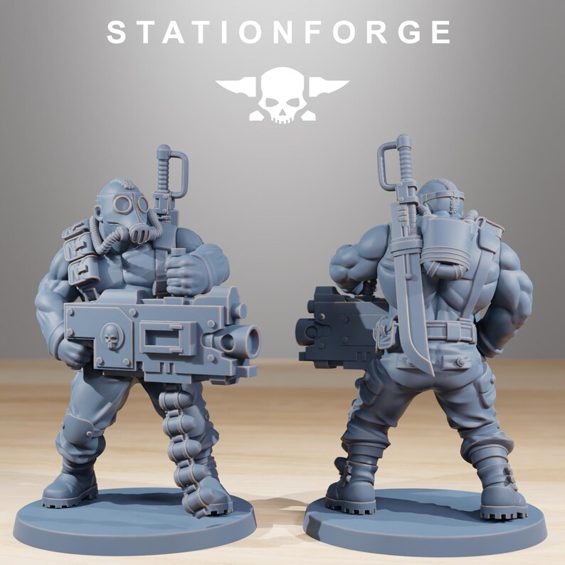 Grimguard Hunters | Station Forge 16k Resin Miniatures | 28mm 32mm Tabletop Wargaming | Unpainted image 7