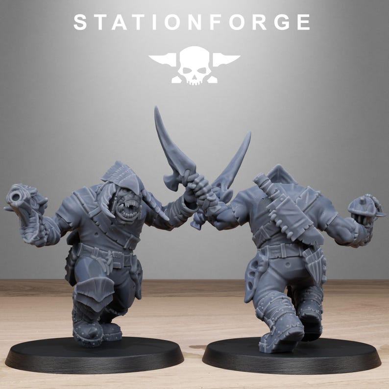 Orks Orkaz Biotech Looters | Station Forge 16k Resin Miniatures | 28mm 32mm Tabletop Wargaming | Unpainted image 3
