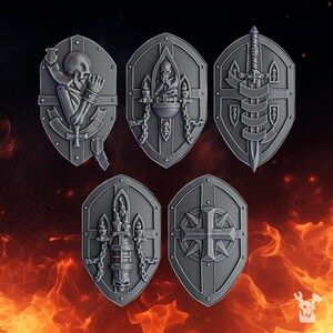 Pactum Aeternum Crusader Shields - 16k Resin - DakkaDakka - Templar Warriors / Bitz / Tabletop / Wargaming / Grimdark 画像 2