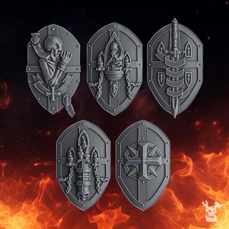 Pactum Aeternum Crusader Shields - 16k Resin - DakkaDakka - Templar Warriors / Bitz / Tabletop / Wargaming / Grimdark 画像 2