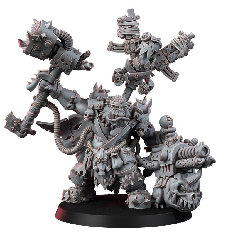 Ork Mad Riders Zoghed Edsplitta | 16k Resin Miniatures | 28mm 32mm Tabletop Wargaming | Unpainted image 3