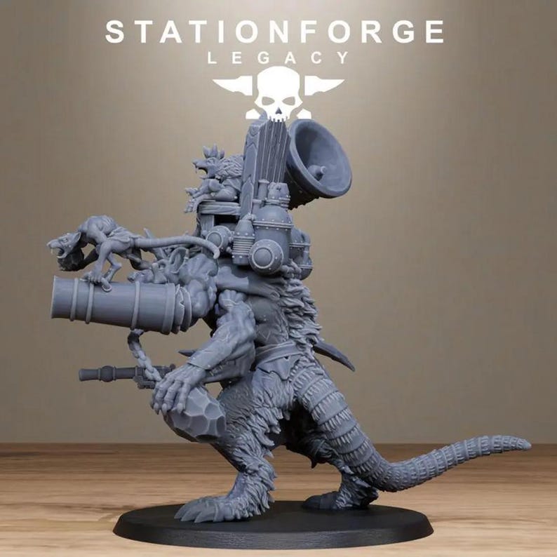 Rotfang Bell Rat | Station Forge 16k Resin Miniatures | 28mm 32mm Tabletop Wargaming | Unpainted image 4