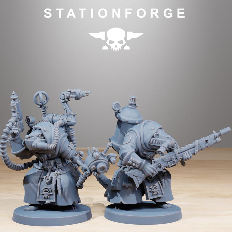 Raticus Grunts | Station Forge 16k Resin Miniatures | 28mm 32mm Tabletop Wargaming | Unpainted image 3