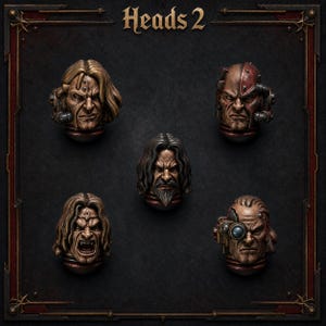 Crimson Lords - Heads #2 - 16k Resin - GreyTide Studio - Blood / Space Warriors / Bitz / Tabletop / Wargaming / Grimdark image 1