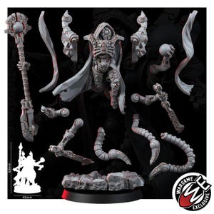 Necrocyborg Awaken Lord | 16k Resin Miniatures | 28mm 32mm Tabletop Wargaming | Unpainted image 3