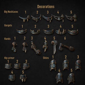 Primal Hounds - Hip Armors and Shins - 16k Resin - GreyTide Studio - Wolves / Space Warriors / Bitz / Tabletop / Wargaming / Grimdark image 2