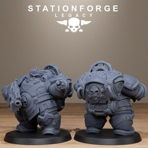 Legacy Ironvale Bulkguards | Station Forge 16k Resin Miniatures | 28 mm 32 mm Tabletop Wargaming | Ongeverfd afbeelding 5
