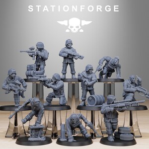 Grimguard Paintball-Trupp | Station Forge 16k Resin-Miniaturen | 28 mm/32 mm Tabletop-Wargaming | Unbemalt Bild 2