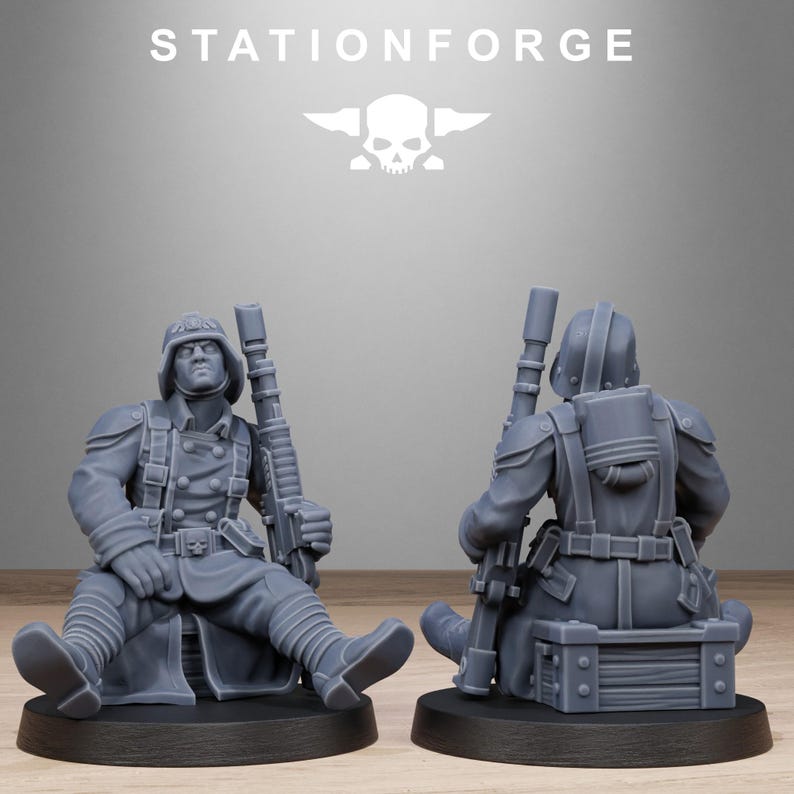 Grimguard Battlefront | Station Forge 16k Resin-Miniaturen | 28 mm/32 mm Tabletop-Wargaming | Unbemalt Bild 10