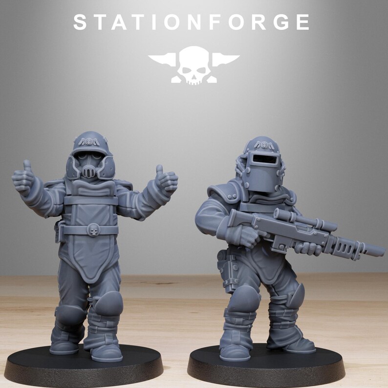 Grimguard Bomb Squad | Station Forge 16k Resin Miniatures | 28 mm 32 mm Tabletop Wargaming | Ongeverfd afbeelding 3