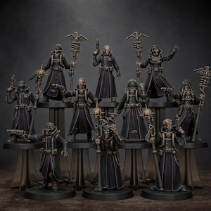 Grimcorp Seers | Station Forge 16k Resin Miniatures | 28 mm 32 mm Tabletop Wargaming | Ongeverfd afbeelding 1