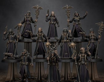 Grimcorp Seers / Station Forge Miniature in resina 16k / 28 mm 32 mm Wargaming da tavolo / Non dipinte