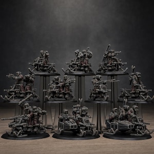 Motociclistas de nieve de la Guardia Gélida / Miniaturas de resina Station Forge 16k / 28 mm 32 mm para juegos de mesa / Sin pintar imagen 1