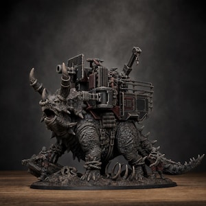 Grimguard Jungle Fighters Triceratank | Station Forge 16k Resin Miniatures | 28 mm 32 mm Tabletop Wargaming | Unbemalt Bild 1