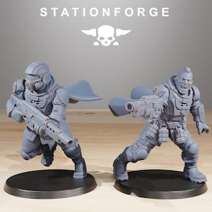 Vaskar Freedom Fighters | Station Forge 16k Resin Miniatyrer | 28 mm 32 mm Bordsspel Krigsspel | Omålad bild 4