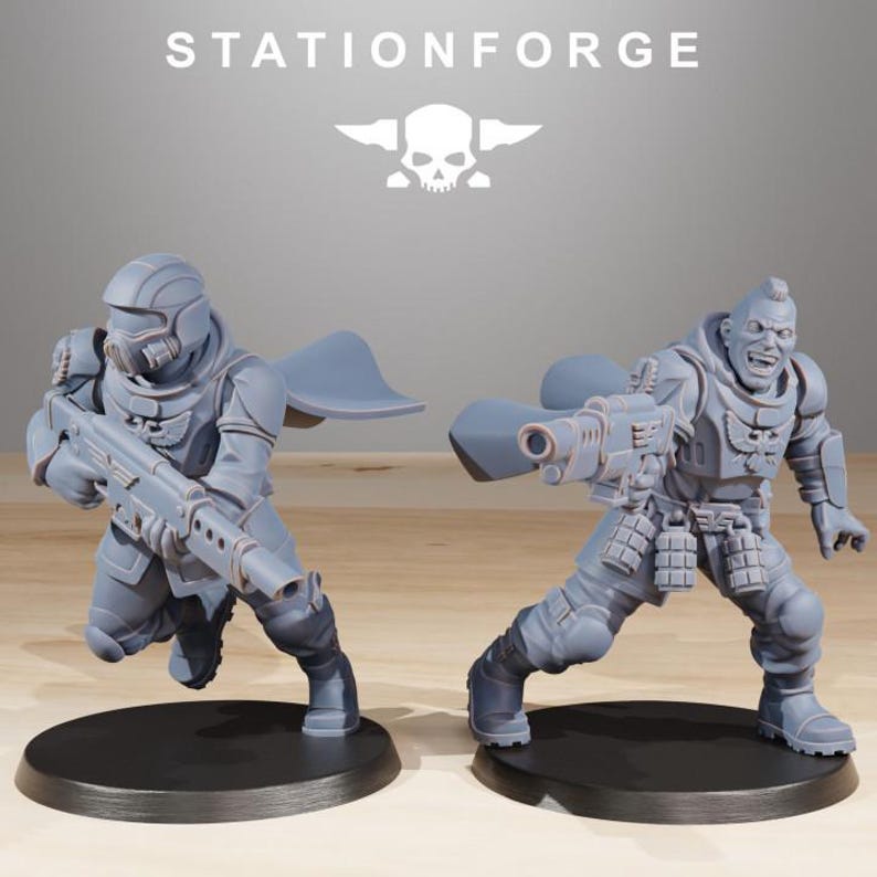 Vaskar Freedom Fighters | Station Forge 16k Resin Miniatyrer | 28 mm 32 mm Bordsspel Krigsspel | Omålad bild 4