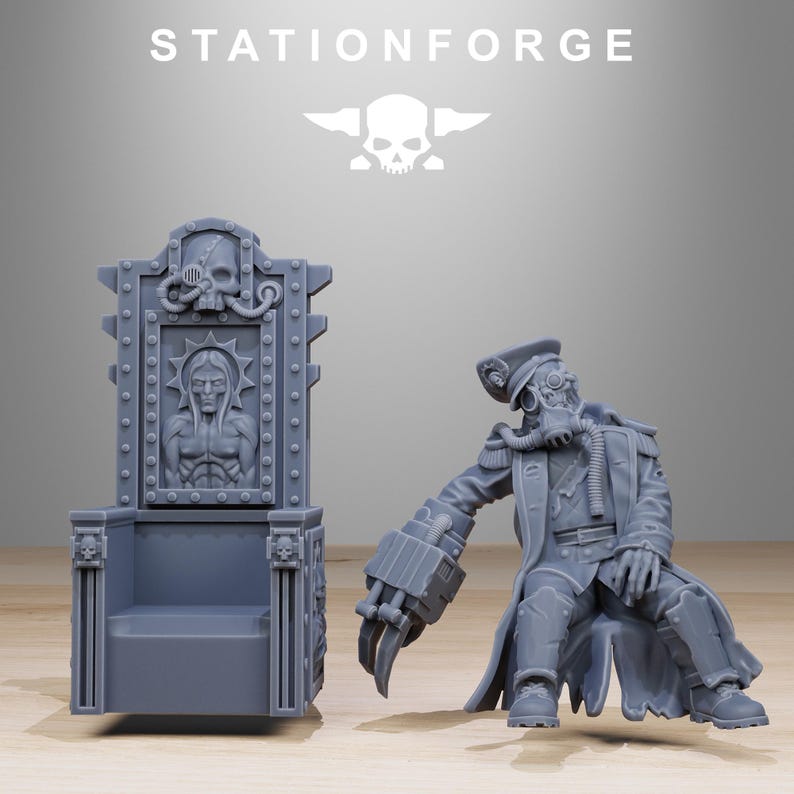 GrimGuard The Fallen Officer / Station Forge Miniature in resina 16k / 28 mm 32 mm Wargaming da tavolo / Non dipinto immagine 5