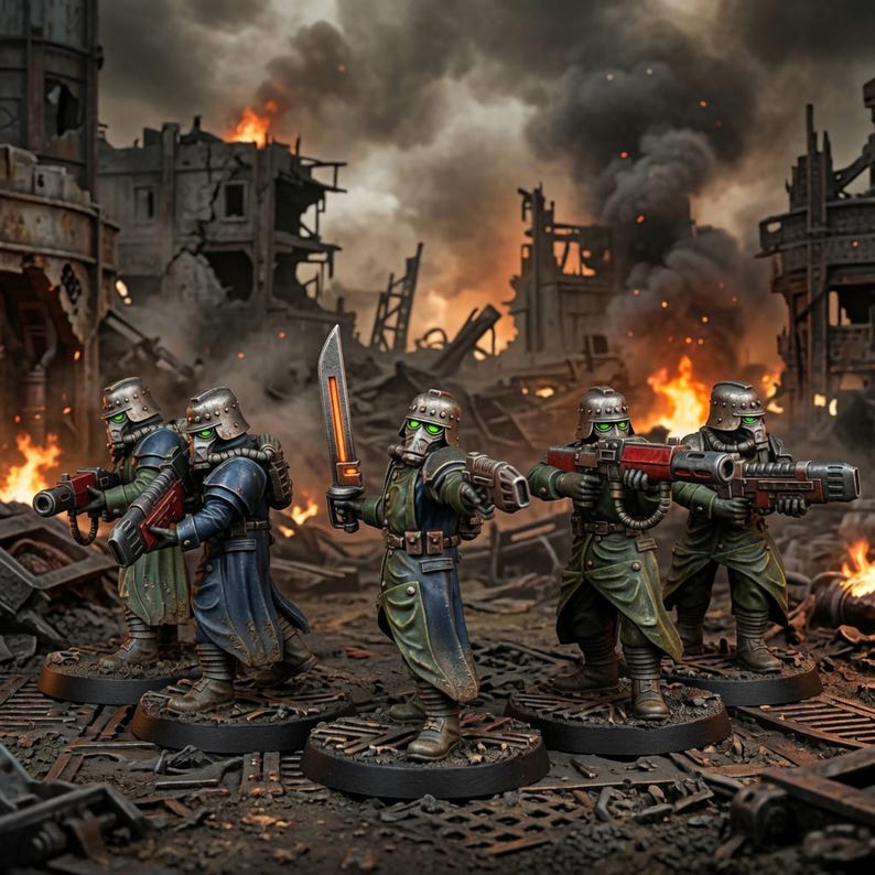 Grimguard-förångare | Station Forge 16k hartsminiatyrer | 28 mm 32 mm bordsskiva krigsspel | Omålad bild 1