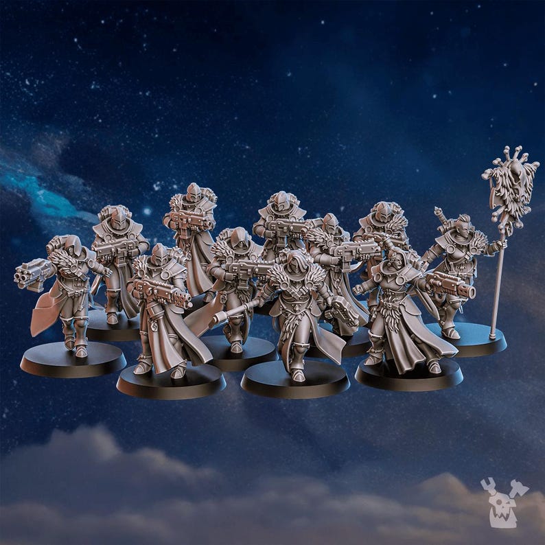 White Fangs Hunters Squad x20 | 16k Resin Miniatures | 28mm 32mm Tabletop Wargaming | Unpainted image 2