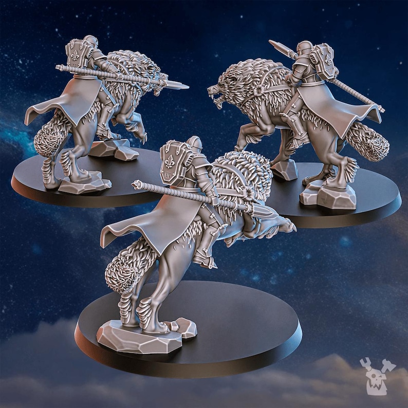 Stormpride Wolf Riders | 16k Resin Miniatures | 28mm 32mm Tabletop Wargaming | Unpainted image 10