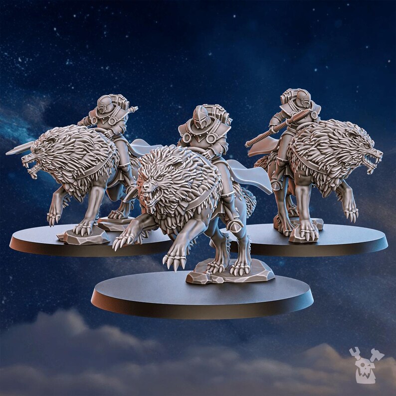 Stormpride Wolf Riders | 16k Resin Miniatures | 28mm 32mm Tabletop Wargaming | Unpainted image 2