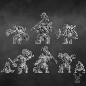 Orcs Head Crackaz Mob | 16k Resin Miniaturen | 28 mm 32 mm Tabletop Wargaming | Unbemalt Bild 9