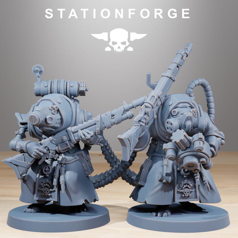 Raticus Grunts | Station Forge 16k Resin Miniatures | 28mm 32mm Tabletop Wargaming | Unpainted image 6