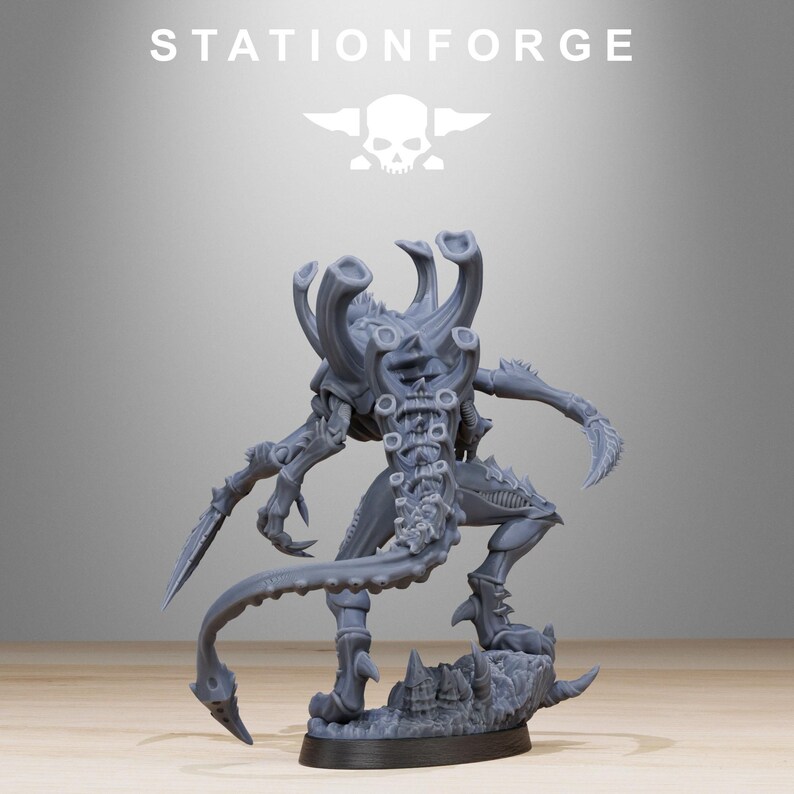 Xenarid Void Stalker | Station Forge 16k Resin Miniatures | 28mm 32mm Tabletop Wargaming | Unpainted 画像 6