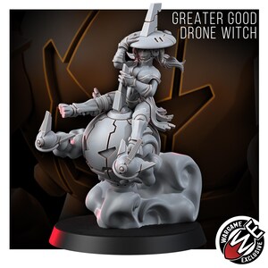 Coalition Drone Witch | 16k Resin Miniatures | 28mm 32mm Tabletop Wargaming | Unpainted image 4