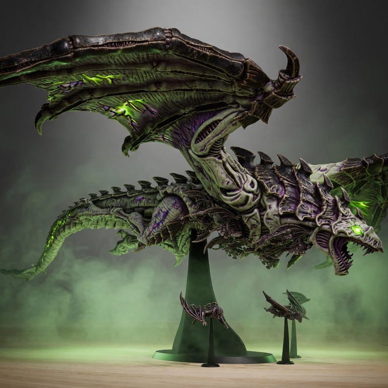 Xenaridendrache | Station Forge 16k Resinminiaturen | 28 mm/32 mm Tabletop-Wargaming | Unbemalt Bild 1