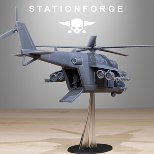 Helicóptero Grimguard / Station Forge 16k Miniaturas de resina / 28 mm 32 mm Juegos de guerra de mesa / Sin pintar imagen 4
