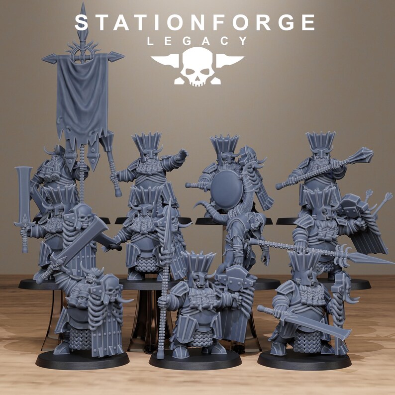 Legacy Chaosvale Infantry | Station Forge 16k Resin Miniatures | 28mm 32mm Tabletop Wargaming | Unpainted image 2