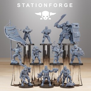 Grimguard Hunters | Station Forge 16k Resin Miniatures | 28mm 32mm Tabletop Wargaming | Unpainted image 2