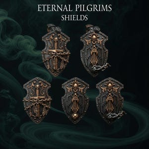 Eternal Pilgrims - Termi pack - Shields - 16k Resin - GreyTide Studio - Holy Warriors / Bitz / Tabletop / Wargaming / Grimdark bild 1