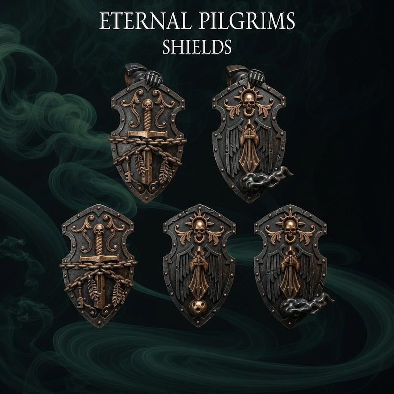Eternal Pilgrims - Termi pack - Shields - 16k Resin - GreyTide Studio - Holy Warriors / Bitz / Tabletop / Wargaming / Grimdark bild 1