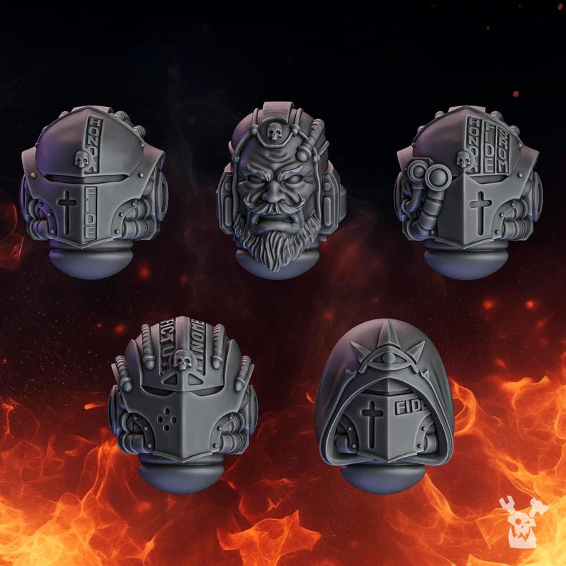 Pactum Aeternum Warden Heads - 16k Resin - DakkaDakka - Templar Warriors / Bitz / Tabletop / Wargaming / Grimdark image 2