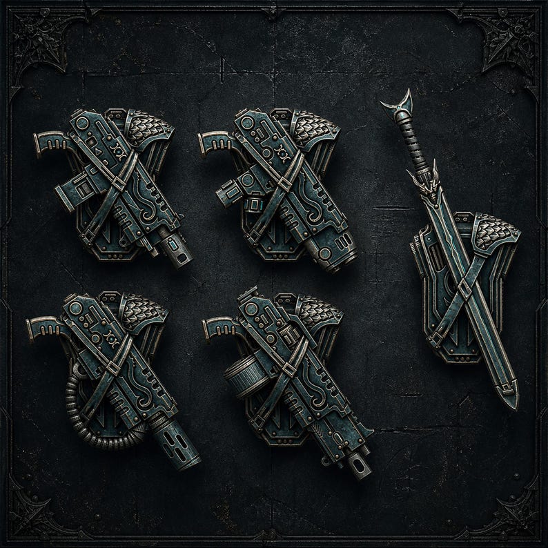 Scylla Backpacks - 16k Resin - DakkaDakka - Space Navy / Bitz / Tabletop / Wargaming / Grimdark image 1