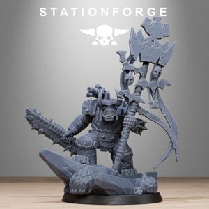 Orkos Orkaz Boo Basher / Station Forge 16k Miniaturas de resina / 28 mm 32 mm Juegos de guerra de mesa / Sin pintar imagen 2