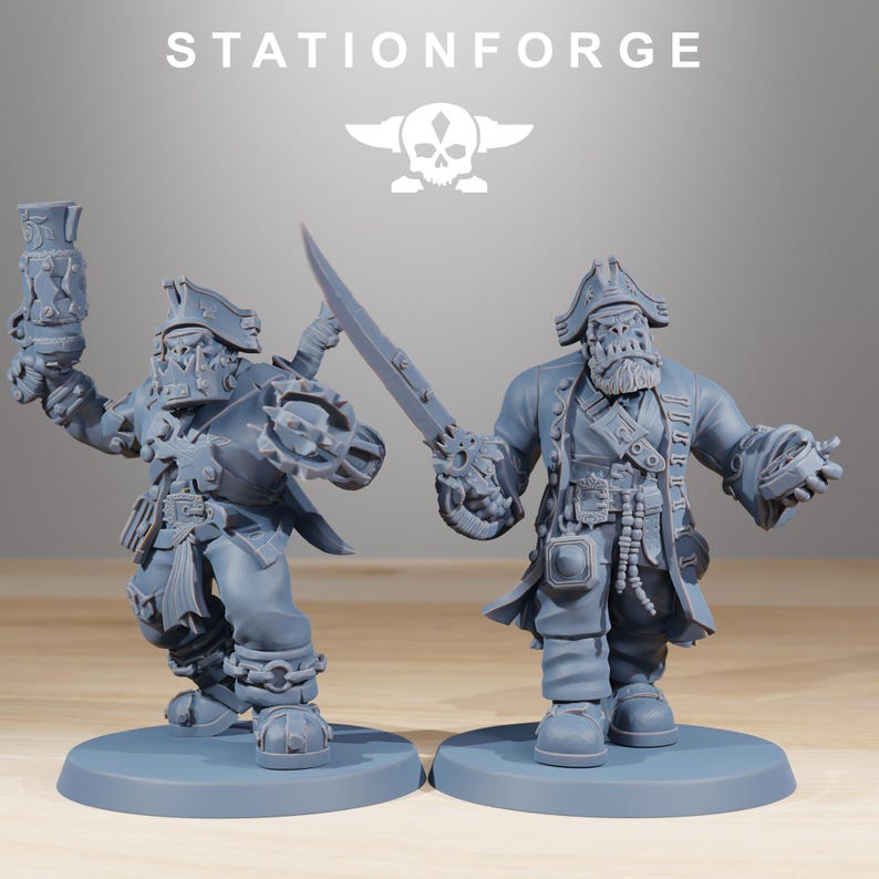 Orks Orkaz Pirates | Station Forge 16k Resin Miniatures | 28mm 32mm Tabletop Wargaming | Unpainted image 4