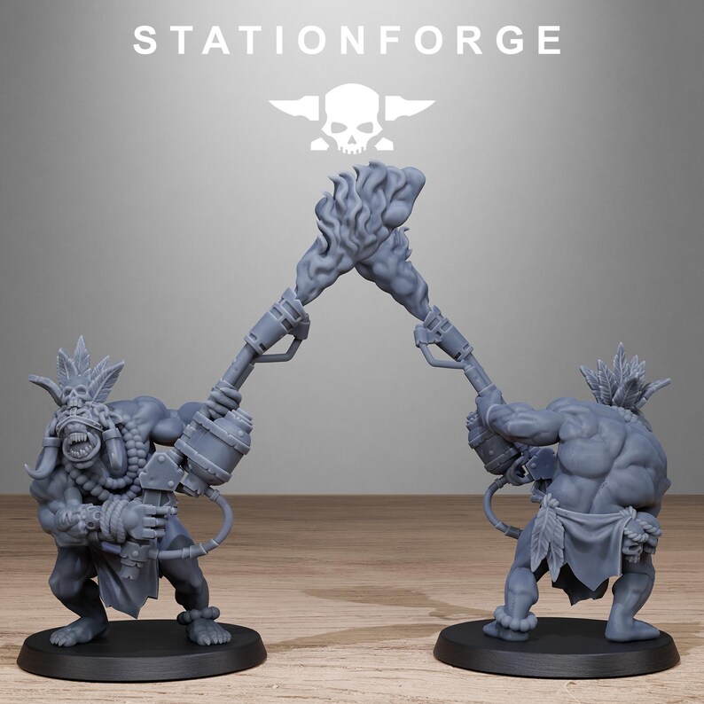 Infantería tribal Orkaz de Orkos / Miniaturas de resina Station Forge 16k / 28 mm 32 mm para juegos de guerra de mesa / Sin pintar imagen 5