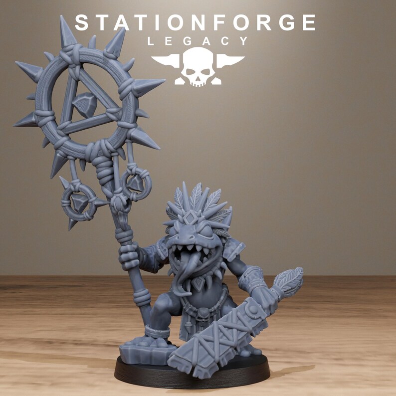 Legacy Bogkin Shaman | Station Forge 16k Resin Miniatures | 28mm 32mm Tabletop Wargaming | Unpainted image 8