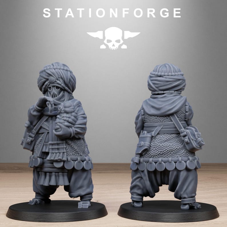 Grimcorp Scrap Operatives | Station Forge 16k Resin Miniatures | 28mm 32mm Tabletop Wargaming | Unpainted image 10