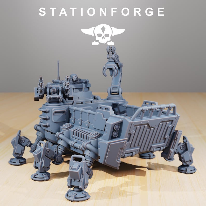 Tanque de transporte de carroñeros / Station Forge 16k Miniaturas de resina / 28 mm 32 mm Juegos de guerra de mesa / Sin pintar imagen 2
