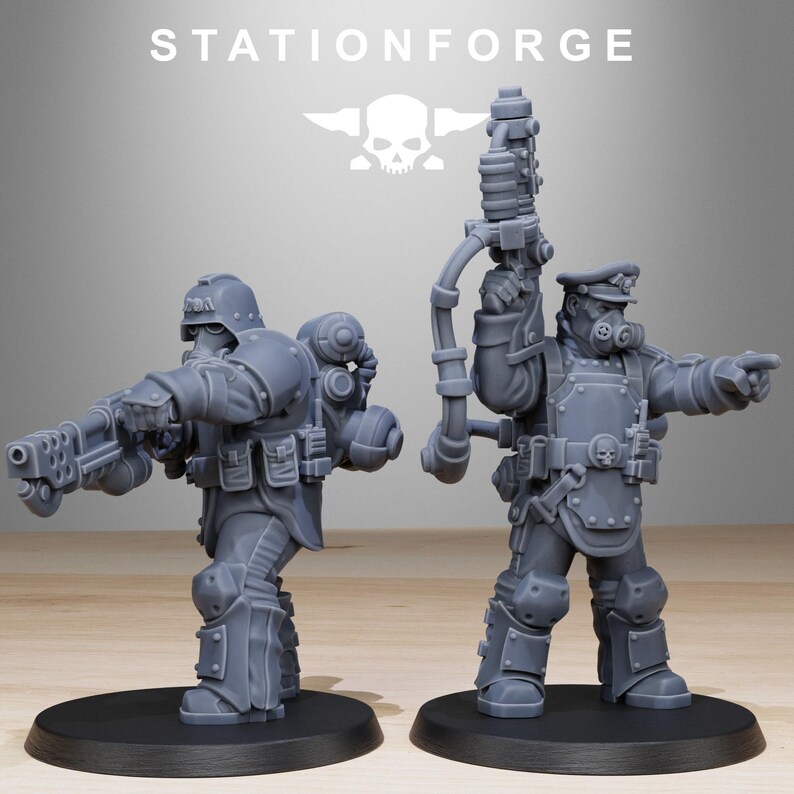 Grimguard Armored Squad Reborn | Station Forge 16k Resin Miniatures | 28mm 32mm Tabletop Wargaming | Unpainted image 7