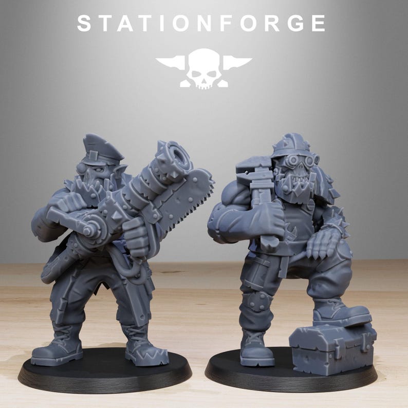 Orks Orkaz Team Fighters | Station Forge 16k Resin Miniatures | 28mm 32mm Tabletop Wargaming | Unpainted image 5