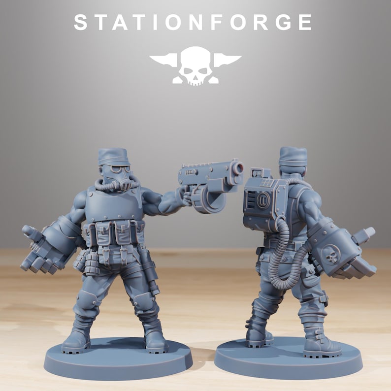 Grimguard Hunters | Station Forge 16k Resin Miniatures | 28mm 32mm Tabletop Wargaming | Unpainted image 3