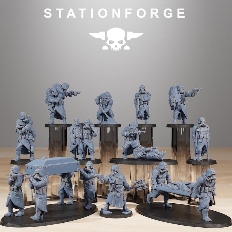 Grimguard Casualties | Station Forge 16k Resin Miniatures | 28mm 32mm Tabletop Wargaming | Unpainted image 2