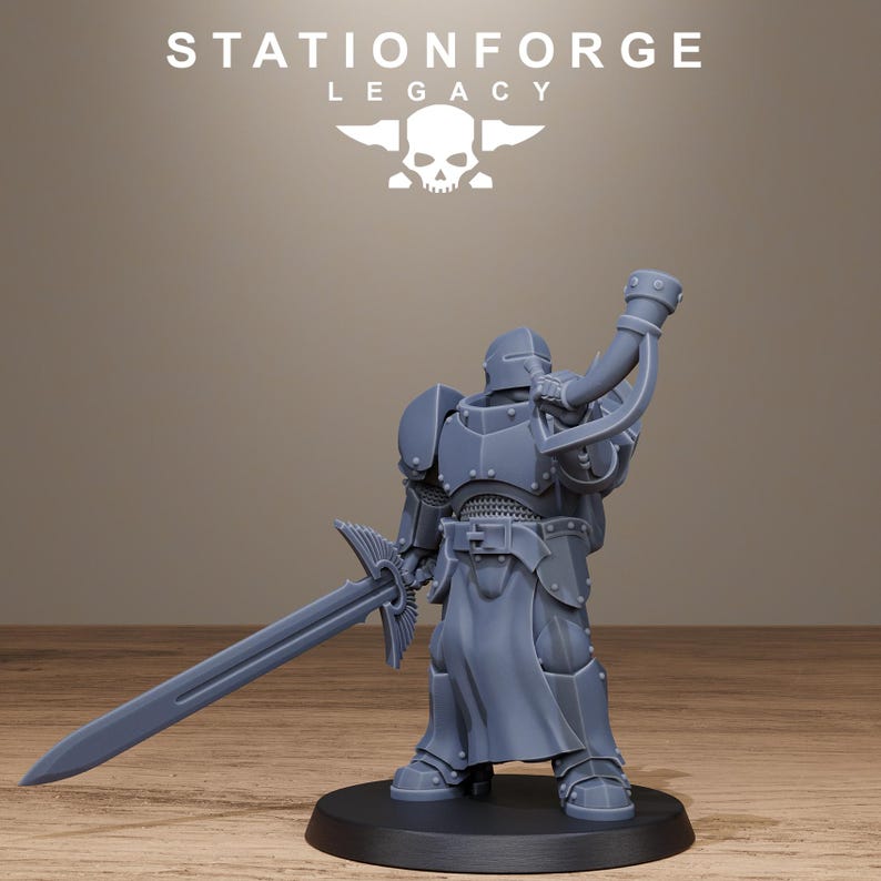 Solaris Soalris Greatswordsmen | Station Forge 16k Resin Miniatures | 28mm 32mm Tabletop Wargaming | Unpainted image 8